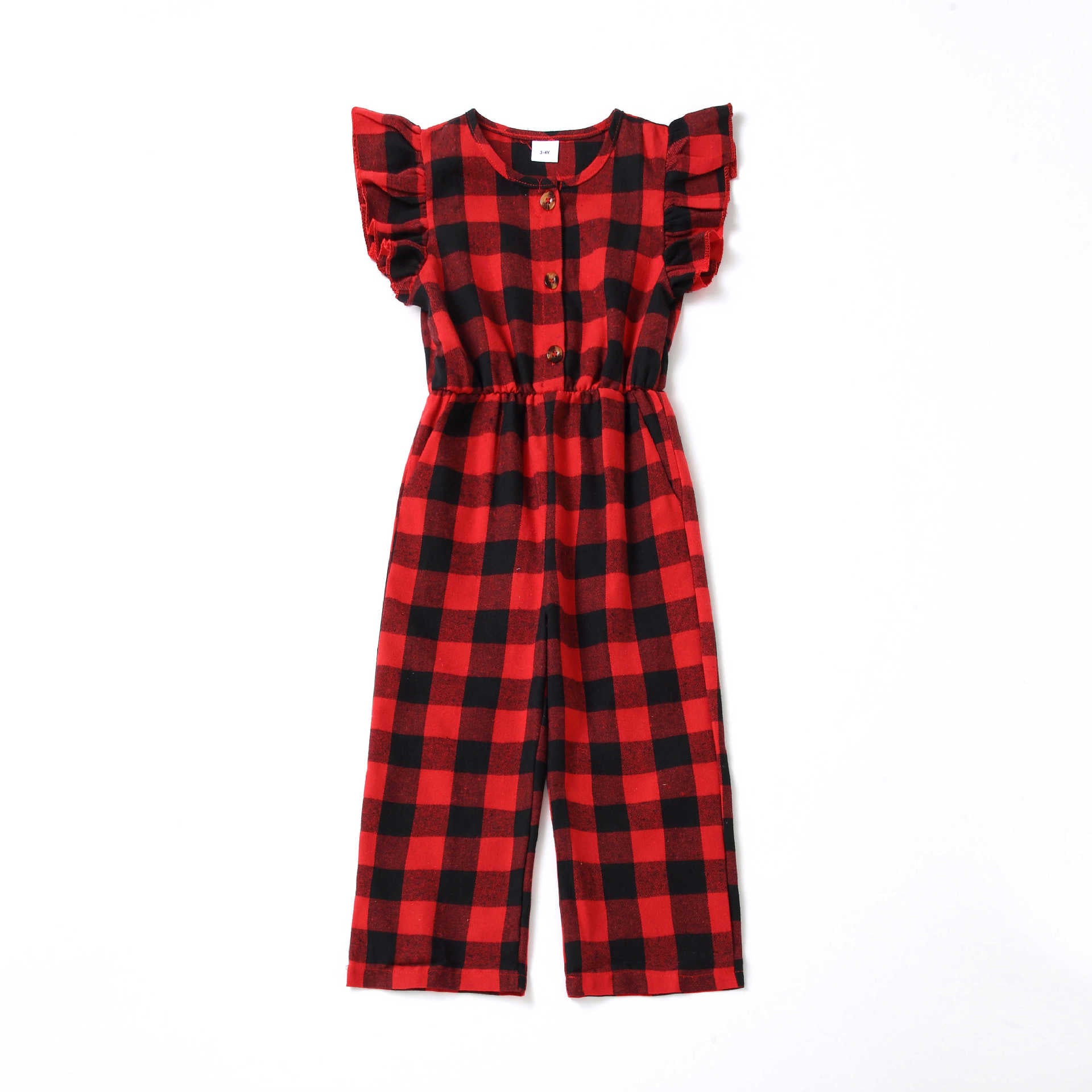 Family Matching Parent-child Spliced Plaid Christmas Dresses