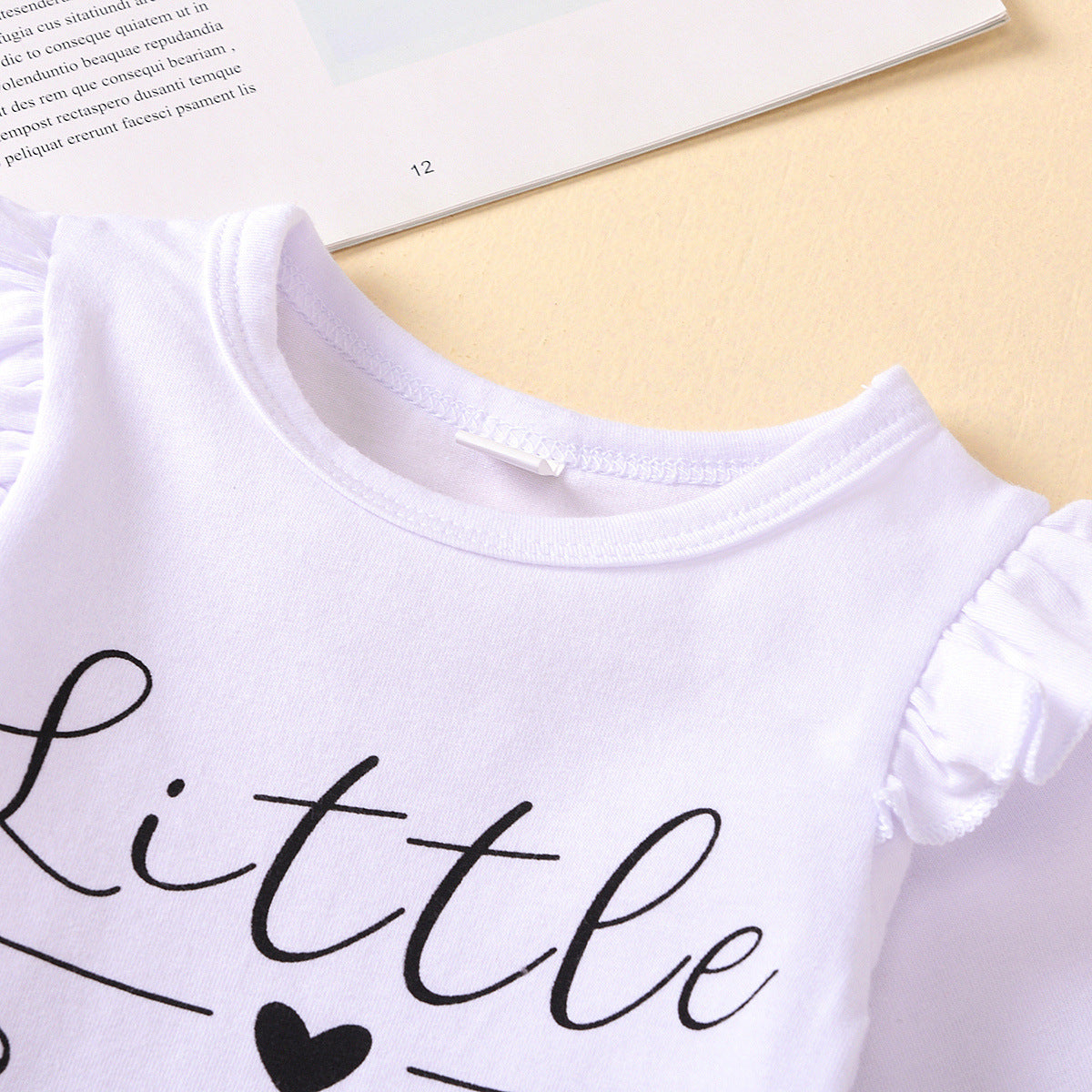 Spring Baby Girl Valentine's Day Set Long Sleeve Fart 3 Pcs