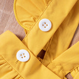 Infants Baby Girls Cut olid Color Strap New Summer 2 Pcs Set