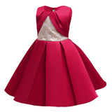 Kid Girl Princess Christmas Satin Dress