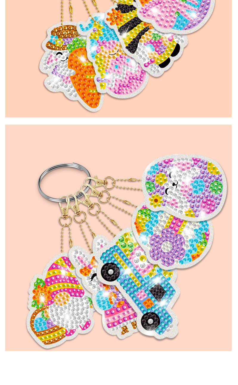 Easter Series Diamond Dotted Key Chain DIY Kid Gifts