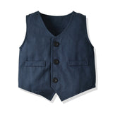 Kid Baby Boy Long-sleeved Striped Gentleman Suits 4 Pcs Sets