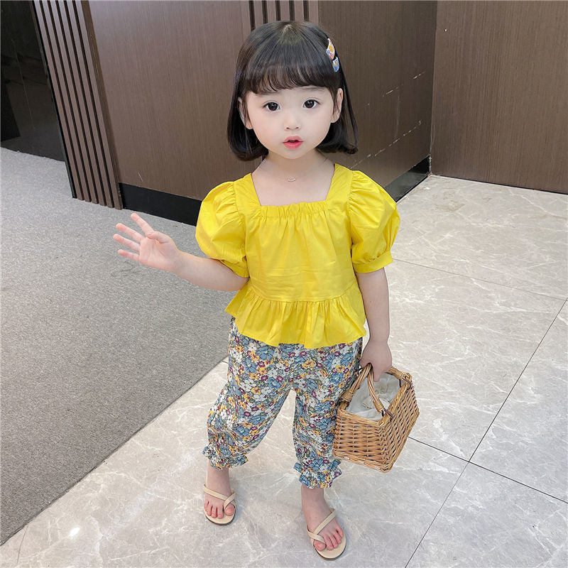 Kid Baby Girls Summer Suit Floral Sets 2 Pcs