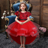 Kid Girl Princess Christmas Embroidered Trailing Show Dresses