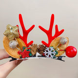 Kid Girl Christmas Hair Clip Small Antler Clip Elk Headdress Three-dimensional Headwear
