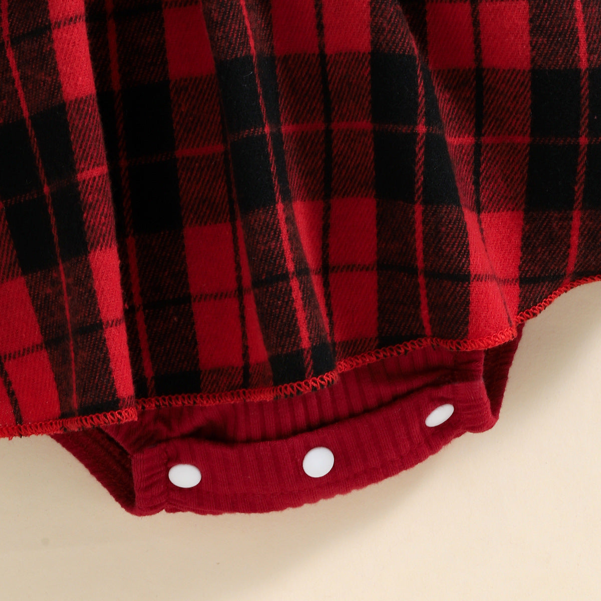 Baby Girls Red Pit Strip Plaid Christmas Climbing 3 Pcs Sets