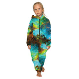 Family Matching Star Digital Print Fashion Zipper Long Sleeve Pajamas