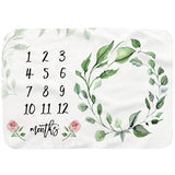 Baby Monthly Record Growth Milestone Blanket Flannel Floral Pajamas