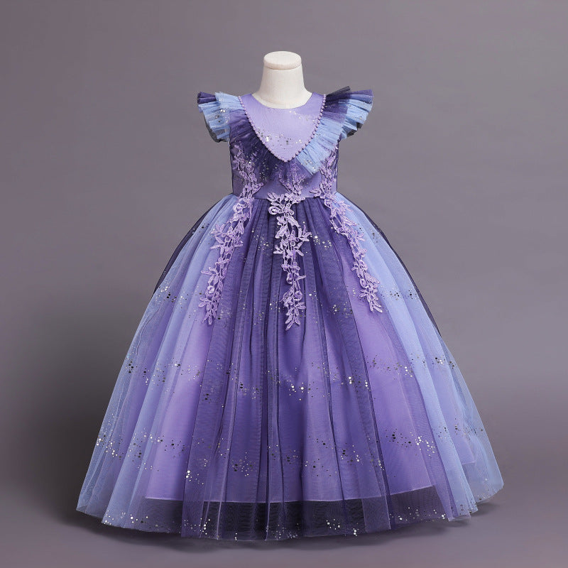 Kid Girl Princess Flower First Birthday Wedding Gradient Dresses
