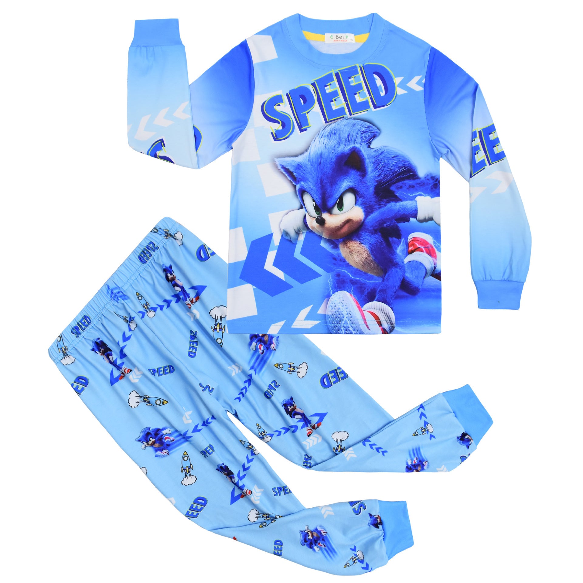 Kid Boy Long-sleeved Home Suit Sonic Hedgehog Pajamas