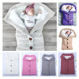 Baby Stroller Sleeping Outdoor Button Knitted Wool Fleece Thickened Pajamas