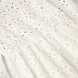 Family Matching Summer Sexy Lace Round Collar Flounces Quarter Sleeve Dresses