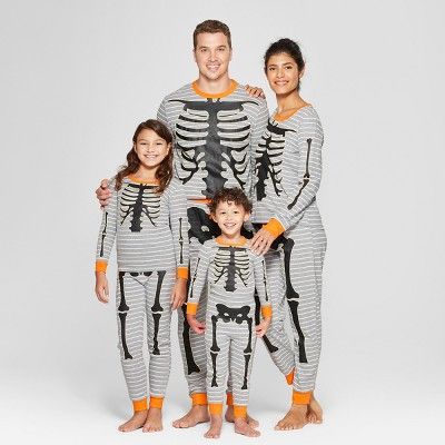 Family Matching Halloween Bone Print Parent-child Outfit Pajamas