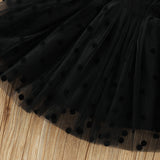 Baby Girl Polka Dot Lace Mesh Flower Casual Dress