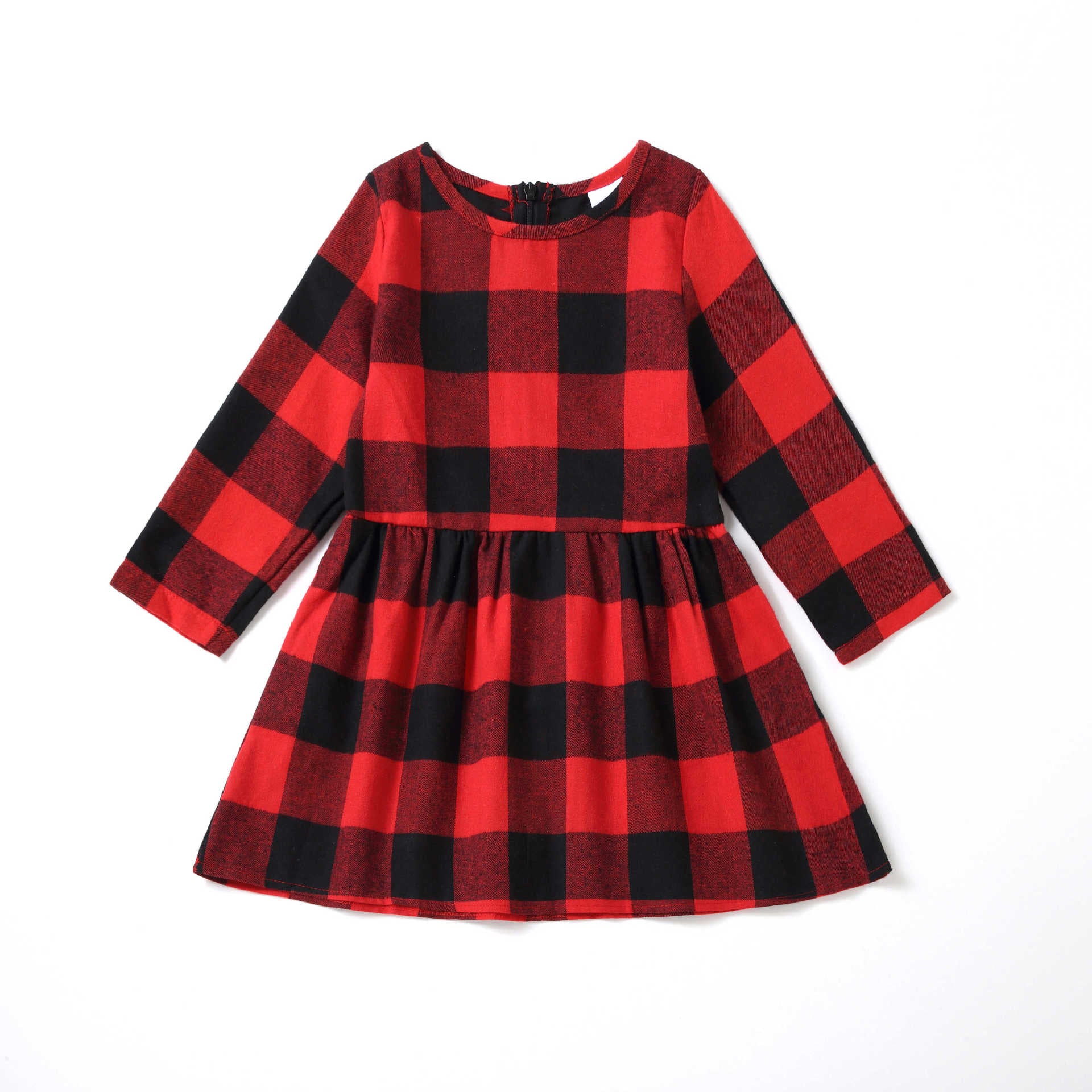 Family Matching Mother Daughter Plaid Christmas Autumn Dress