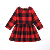 Family Matching Mother Daughter Plaid Christmas Autumn Dress