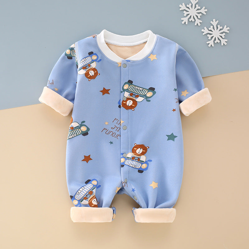 Baby Onesie Fleece Boneless Fall Winter Climbing Milk Silk Rompers