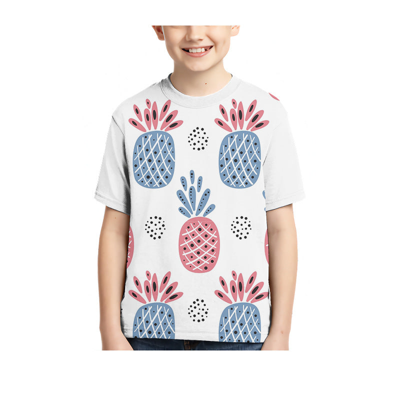 Kid Boy Girl 3D Digital Printing Spot Summer Fashion Leisure T-shirt