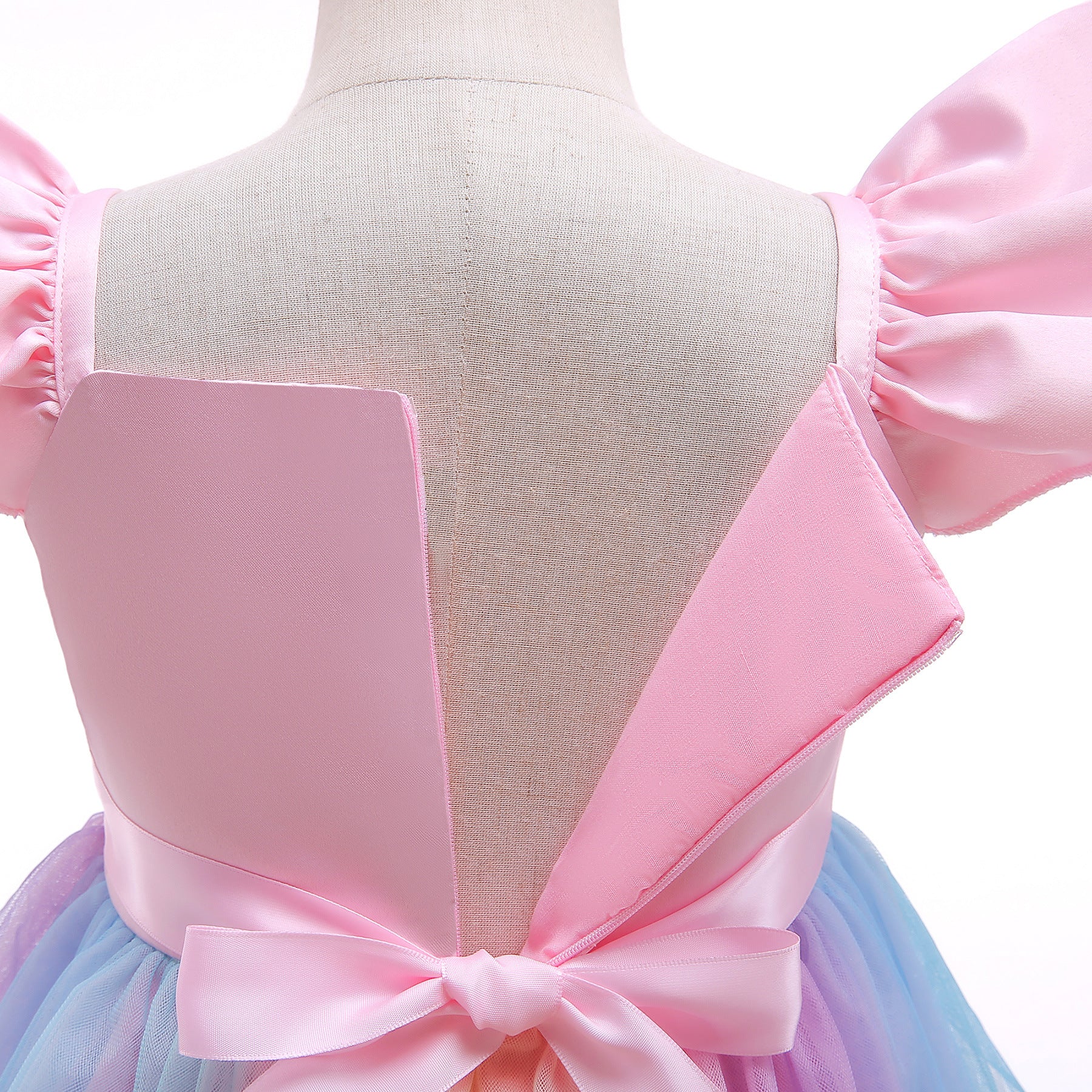 Kid Baby Girls Summer Unicorn Frozen Princess Elsa Rainbow Mesh Dresses