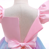 Kid Baby Girls Summer Unicorn Frozen Princess Elsa Rainbow Mesh Dresses