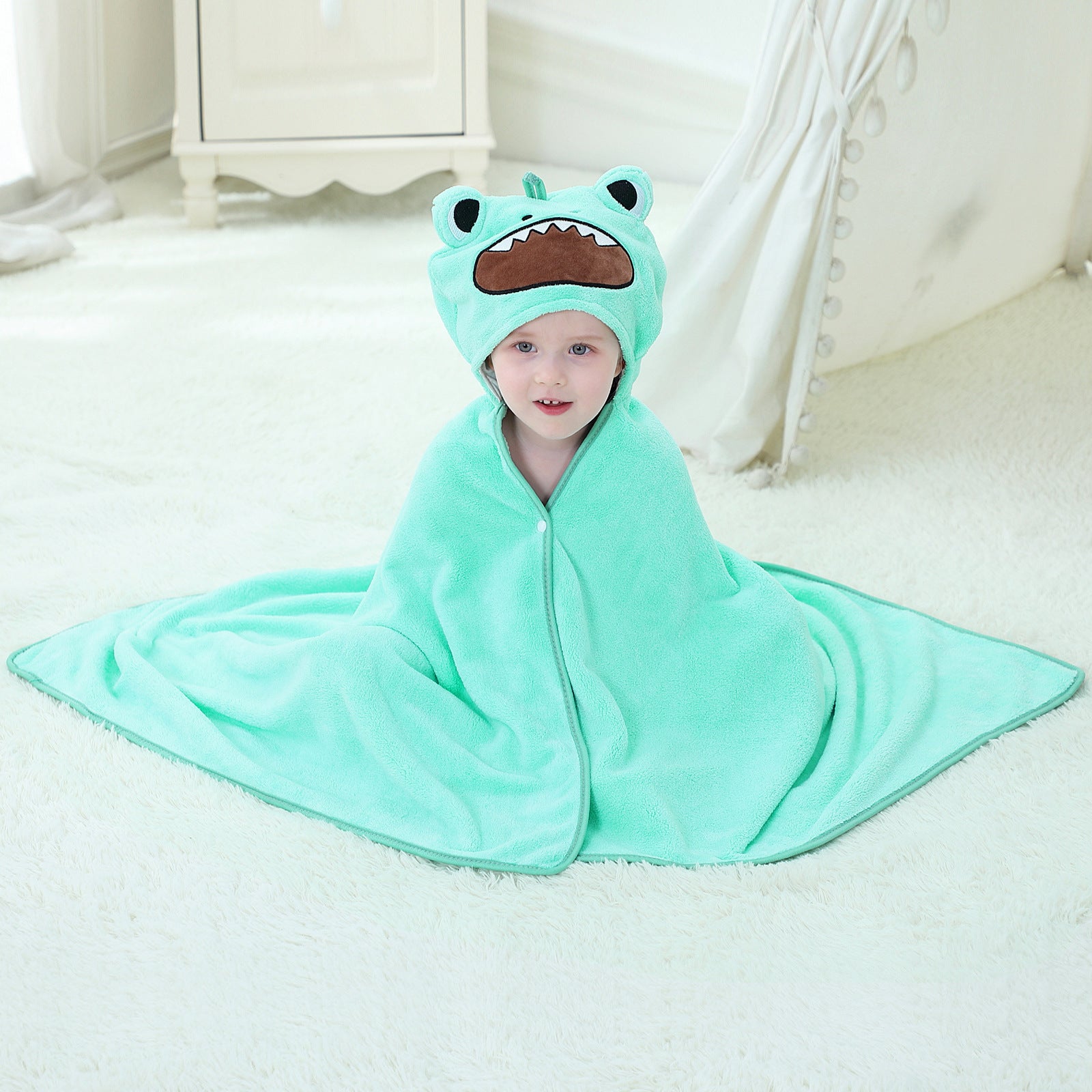 Kid Baby Summer New Cartoon Bath Towel Pajamas