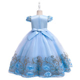 Kid Girl Princess Sleeveless Long Evening Catwalk Piano Performance Dresses