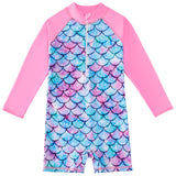 Kid Girls Swimsuit Long-sleeved One-piece Mermaid Swimwear