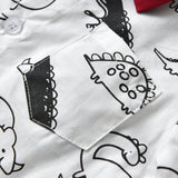 Kid Baby Boy Suit Animal Print Dinosaur Long Sleeve 2 Pcs Sets