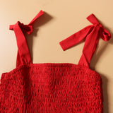 Family Matching Mother Daughter Strap Elasticated Beach Swing Dresses