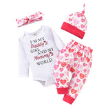 Baby Girl Set Valentine's Day Love Letter 3 Pcs Sets