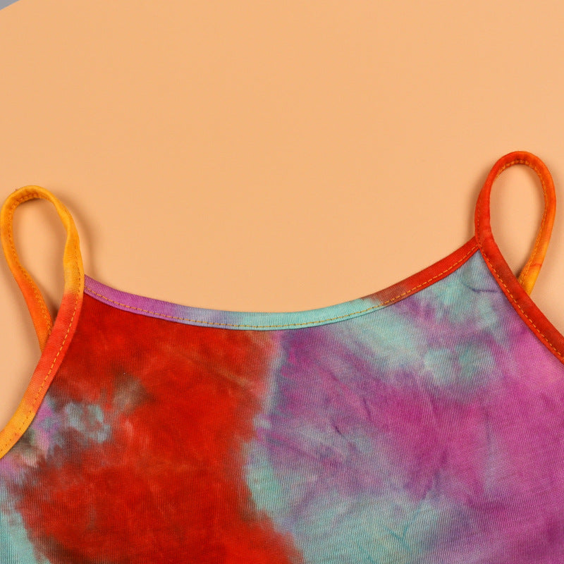 Family Matching Mother-daughter Tie Dye Holiday Beach Dresses