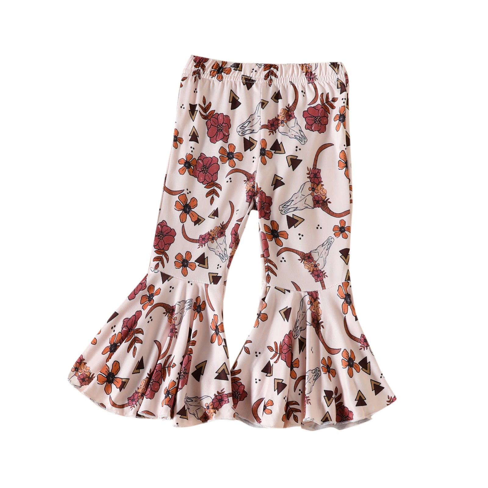Kid Baby Girl Cartoon Flower Animal Print Flare Pants