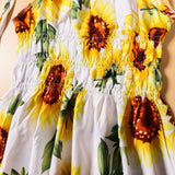 Family Matching Mother-daughter Long Beach Holiday Sunflower Dresses