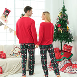 Family Matching Home Red Autumn Christmas Pajamas