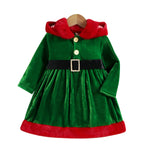 Kid Baby Girl Christmas Party Warm Detachable Velvet Dress