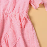 Family Matching Mother-daughter Pink Lovely Irregular Vacation Dresses