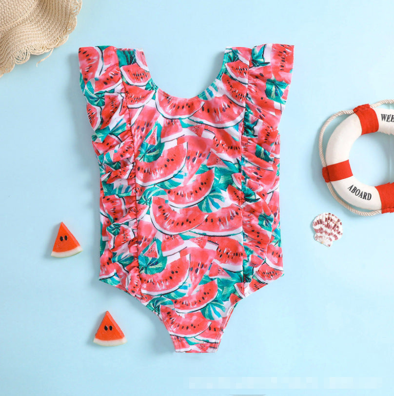 Kid Girls Summer Beach Wind One-piece Swimsuits