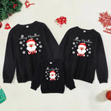 Family Matching Thermal Cute Cartoon Christmas Snowflake Print Sweatshirt