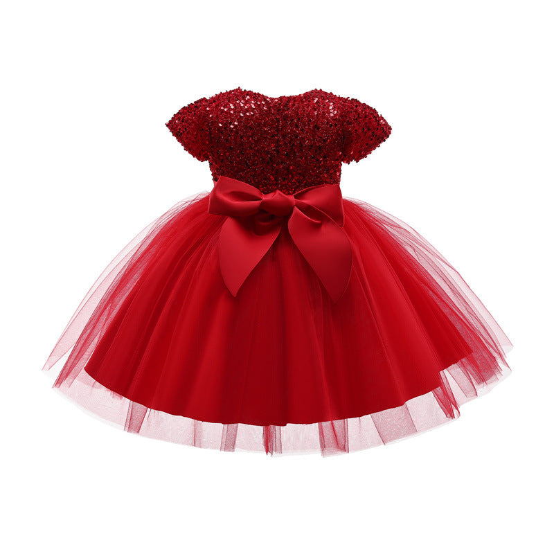 Kid Girl Princess Sequined Party Birthday Formal Dresses