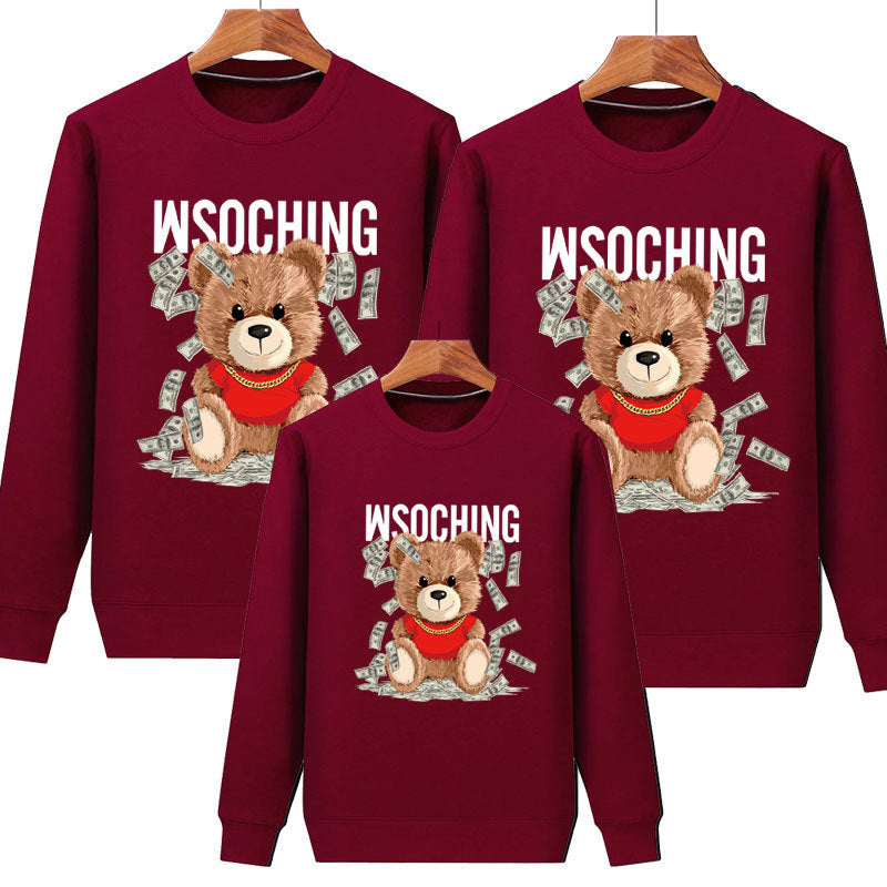 Family Matching Parent-child Spring Autumn Uniform Sports Hoodie