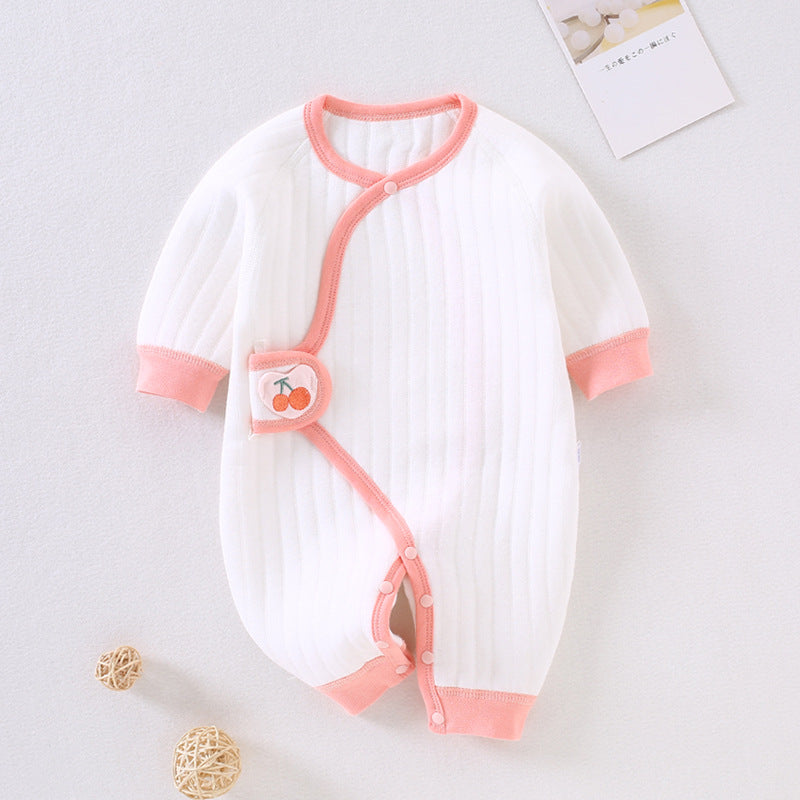 Baby Autumn Winter Warm Butterfly Nascent Cotton Rompers