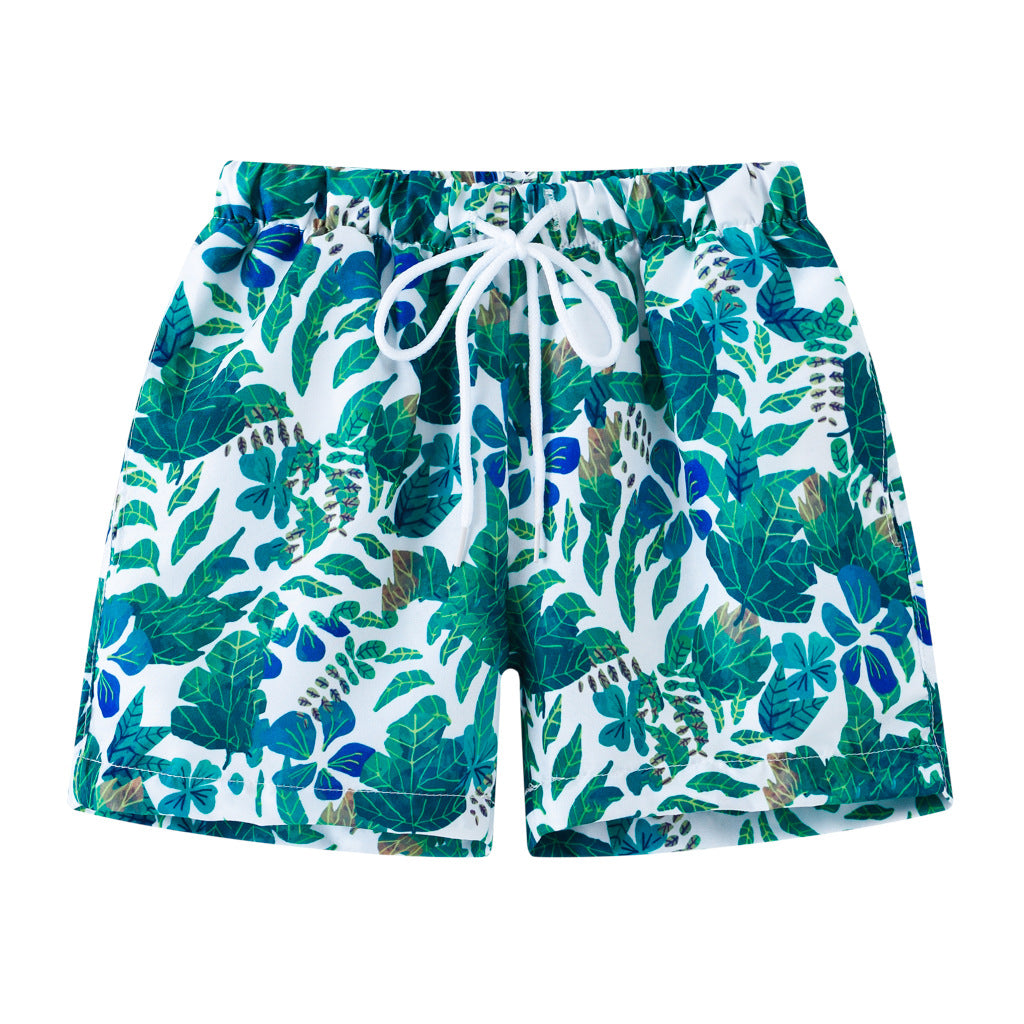 Summer Kids Boy Swimwear Fashion Striped Print Holiday Swimsuit