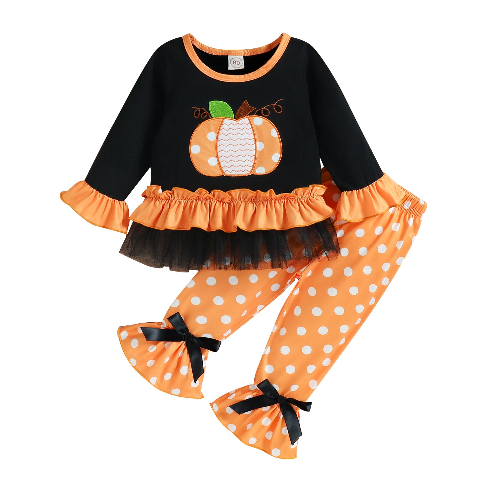 Kid Baby Girl Halloween Autumn Pumpkin Patch Poppy 2 Pcs Sets