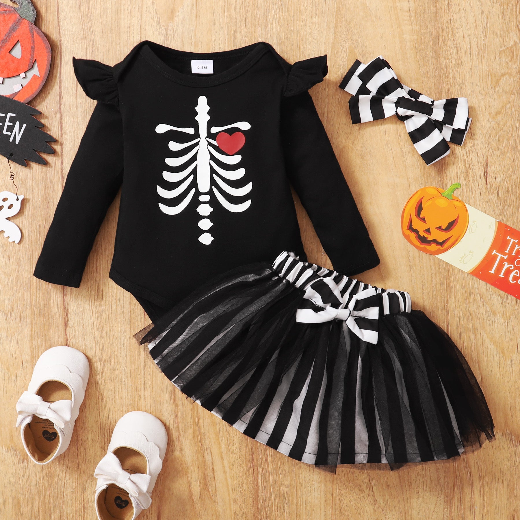 0-18M Baby Girls Halloween Autumn Long-sleeved 2 Pcs Sets