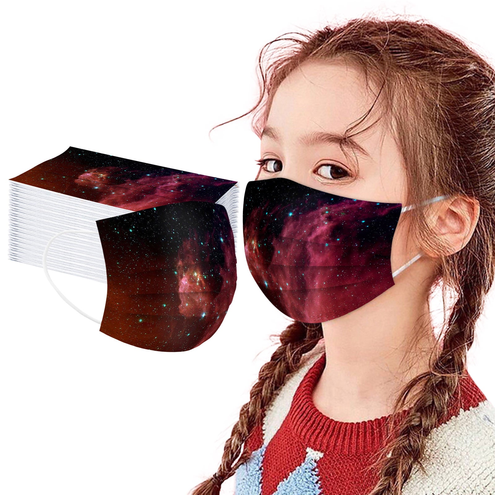 Kid Star Series Printed Disposable Spiked Masks 20 Pcs