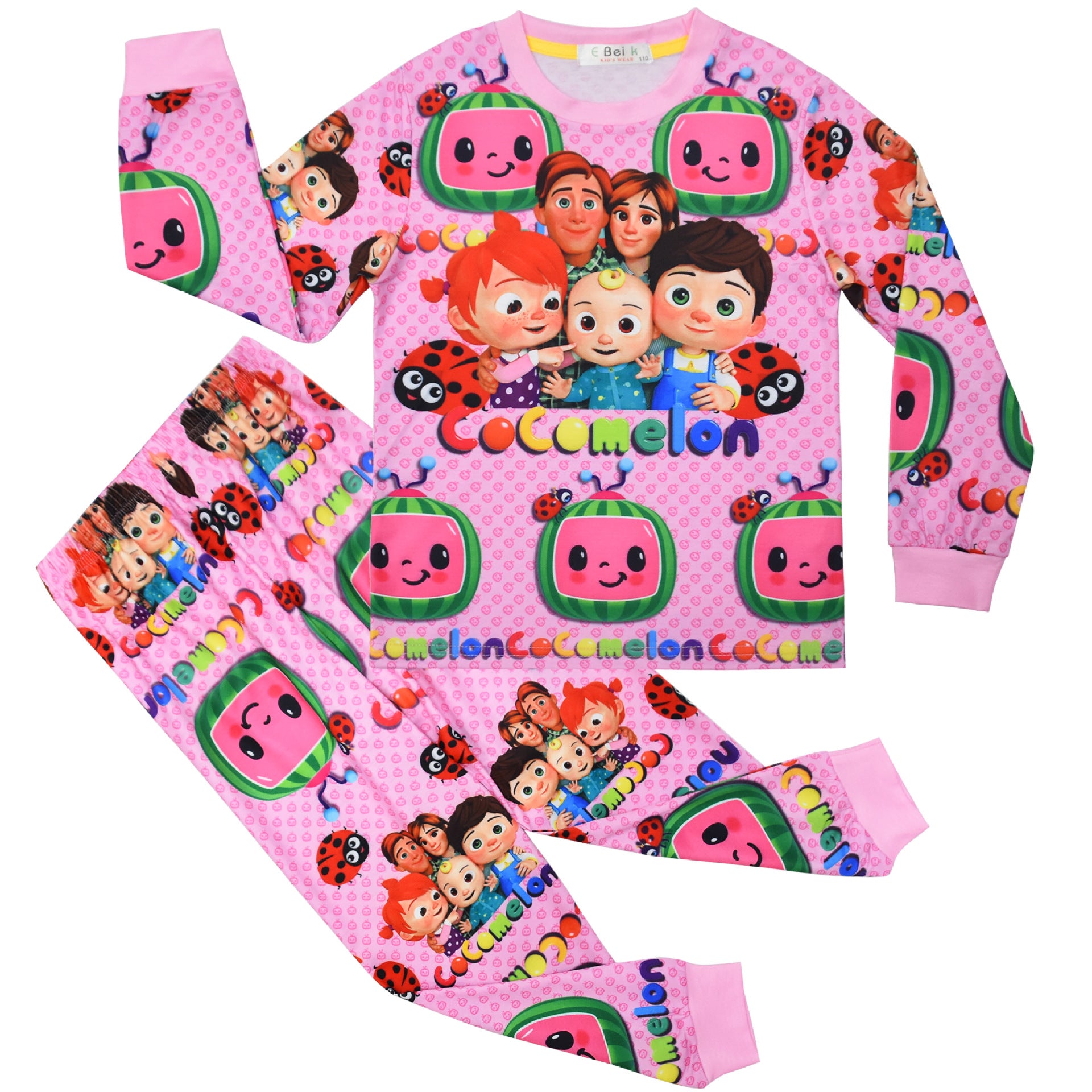 Kid Girl Home Wear Pajamas Long Sleeve Cartoon Pajamas
