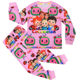 Kid Girl Home Wear Pajamas Long Sleeve Cartoon Pajamas
