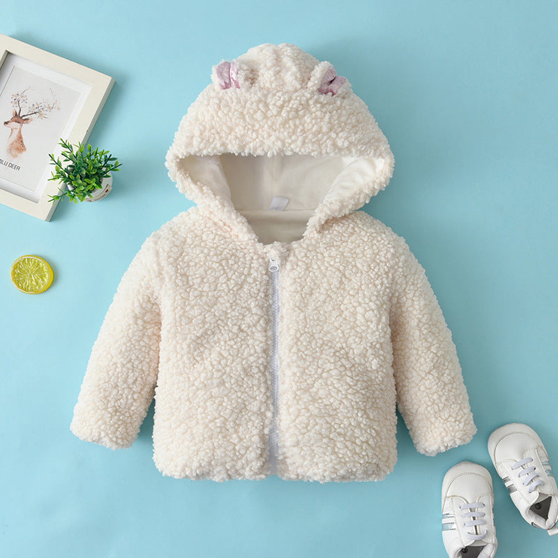 Autumn Winter Newborn Baby Thick Lamb Wool Coats