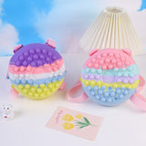 Kids Cartoon Backpack Change Purse Cute Doughnut Silicone Bag