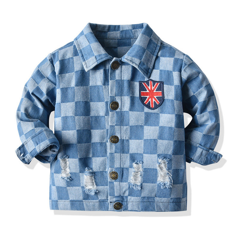 Kid Baby Boy Cowboy Coat Spring Neuter Long Sleeve Leisure Coats